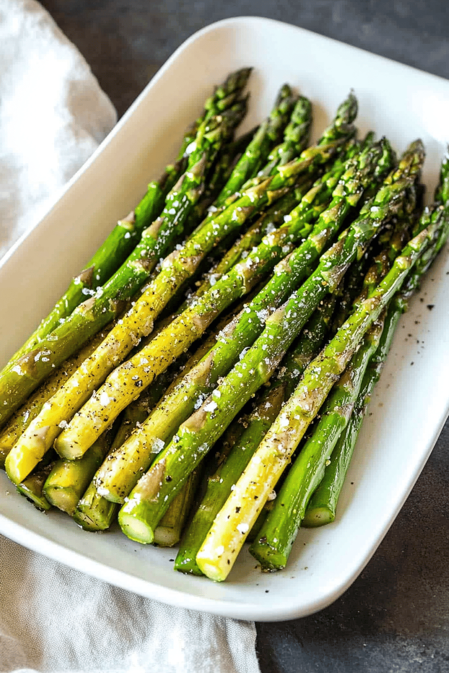 Oven-Roasted Asparagus Recipe final dish beautifully presented and ready to serve
