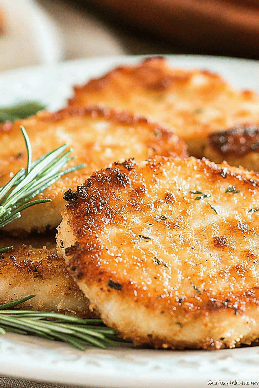 Parmesan Crusted Pork Chops final dish beautifully presented and ready to serve