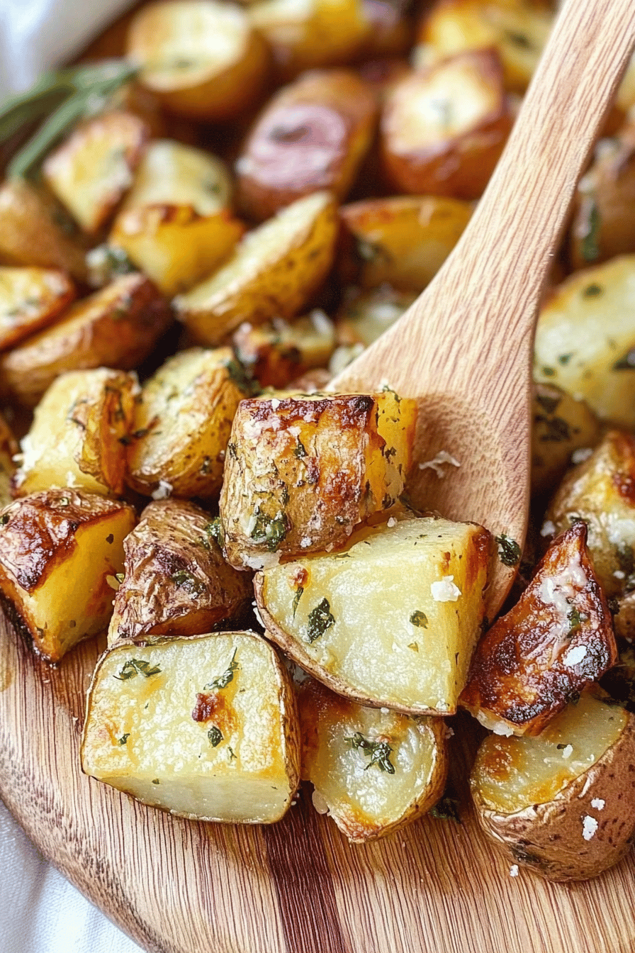 Parmesan-Roasted Potatoes ingredients organized and measured on kitchen counter