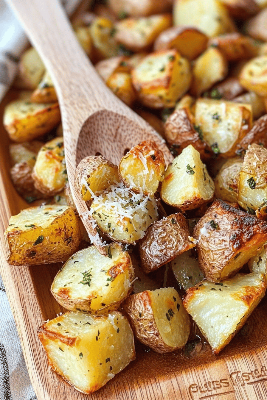 Parmesan-Roasted Potatoes final dish beautifully presented and ready to serve
