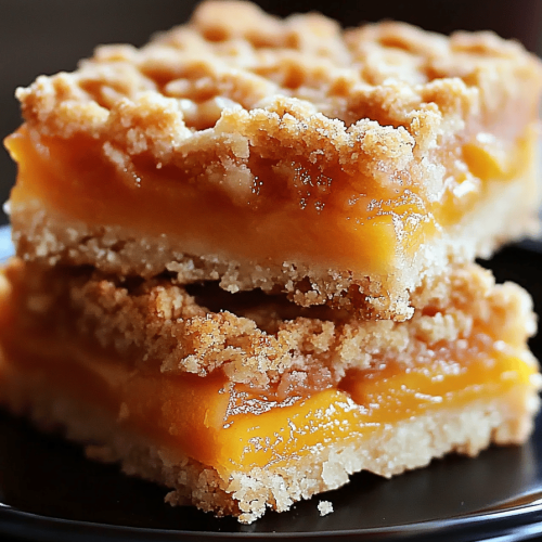 Peach Cobbler Crumble Bars