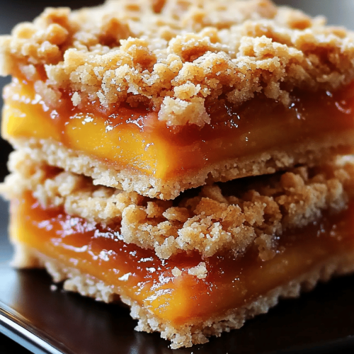 Peach Cobbler Crumble Bars