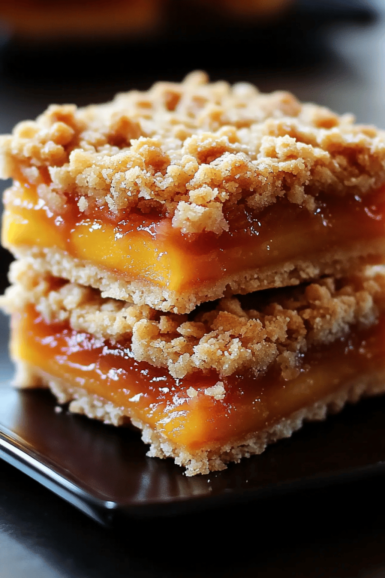 Peach Cobbler Crumble Bars