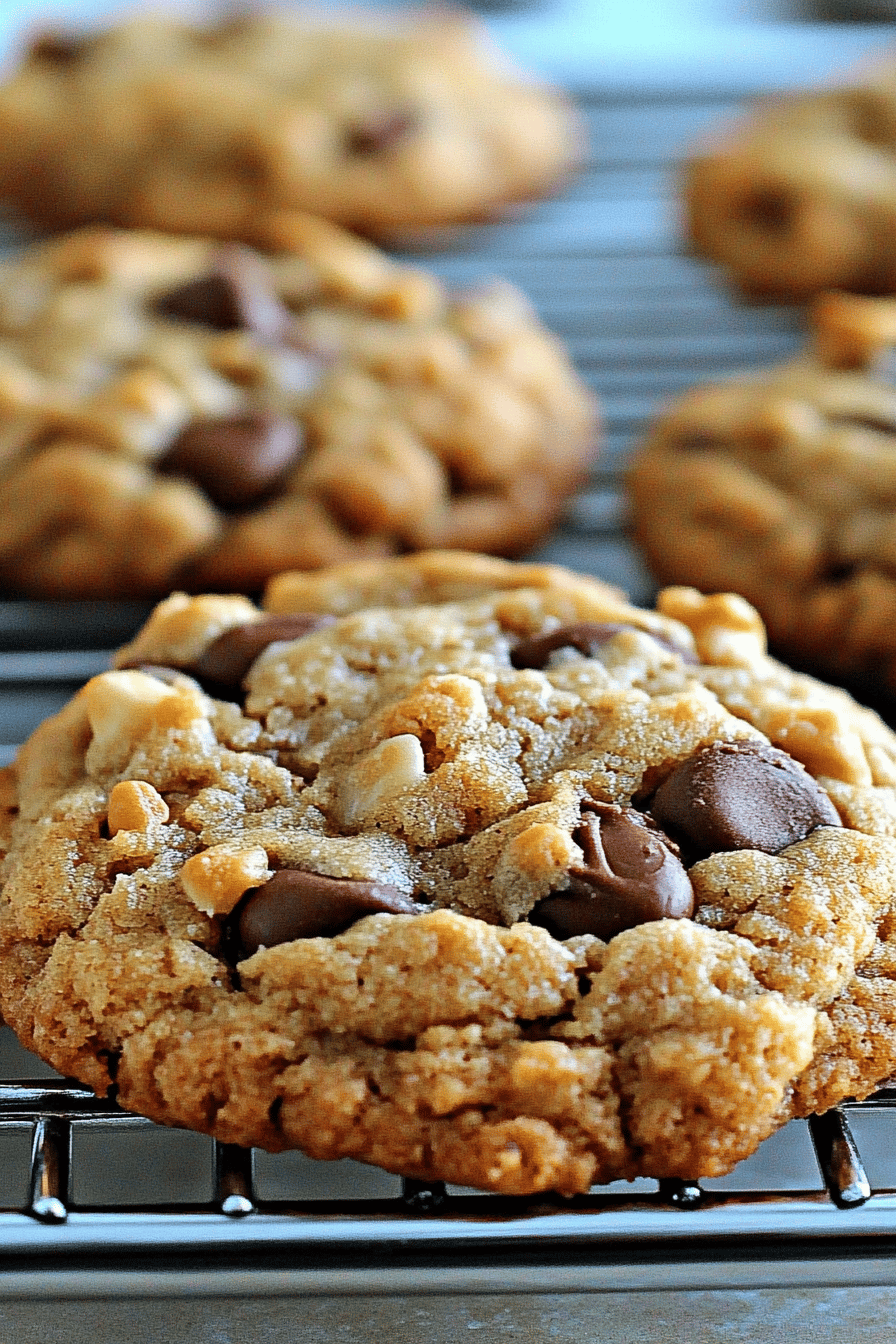 Peanut Butter Cowboy Cookies final dish beautifully presented and ready to serve