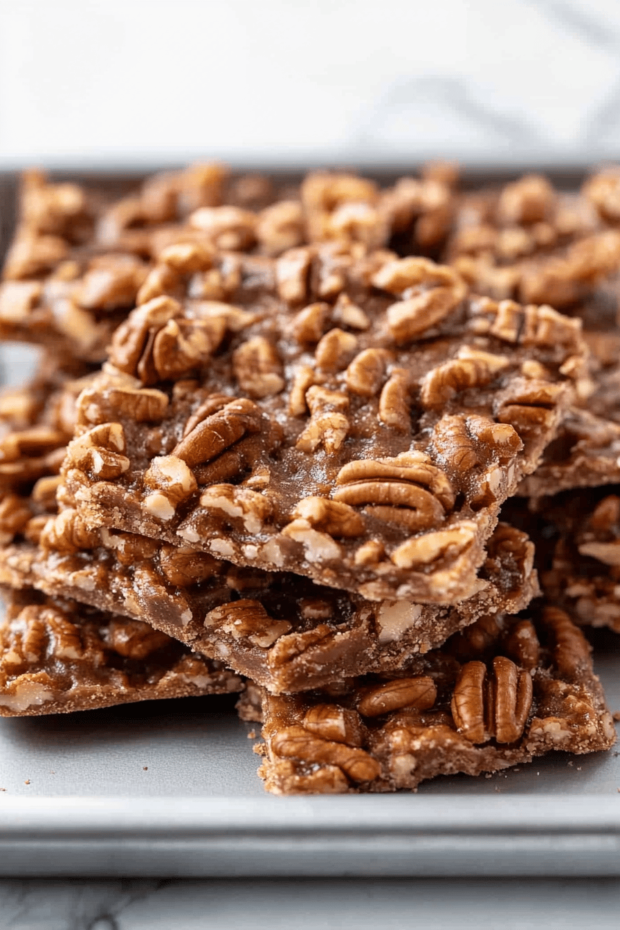 Pecan Pie Bark final dish beautifully presented and ready to serve