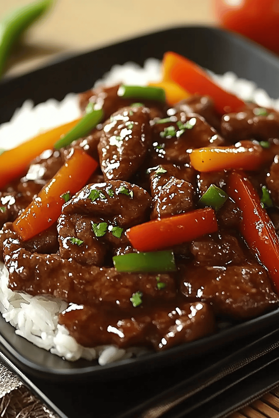 Pepper Steak Recipe final dish beautifully presented and ready to serve