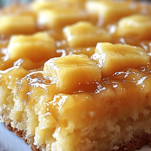 Pineapple Glazed Poke Cake
