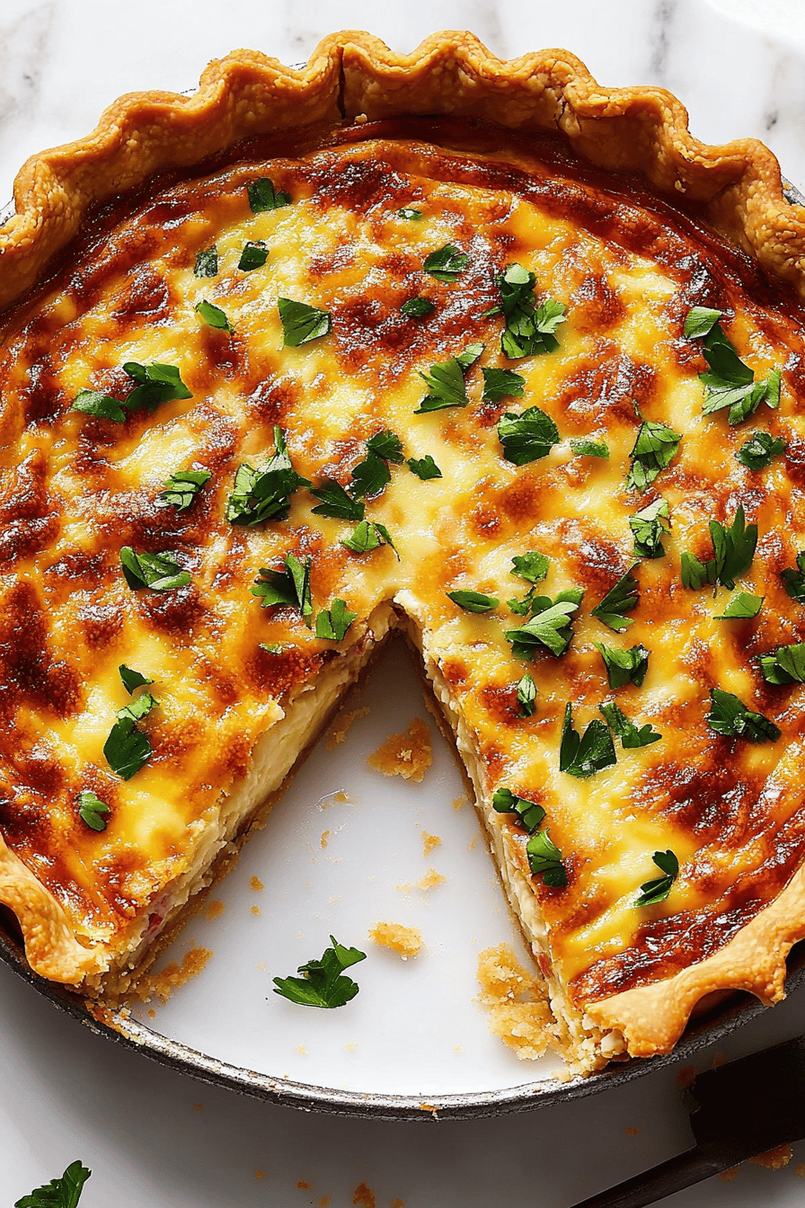 Quiche Recipe final dish beautifully presented and ready to serve