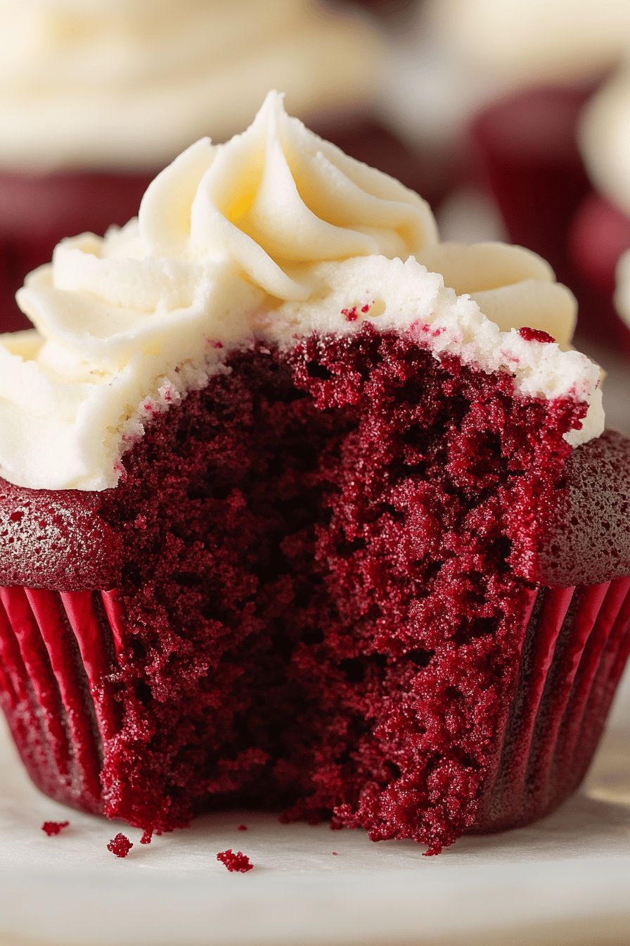 Red Velvet Cupcakes Recipe final dish beautifully presented and ready to serve