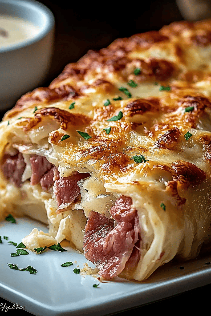 Reuben Bake Recipe final dish beautifully presented and ready to serve