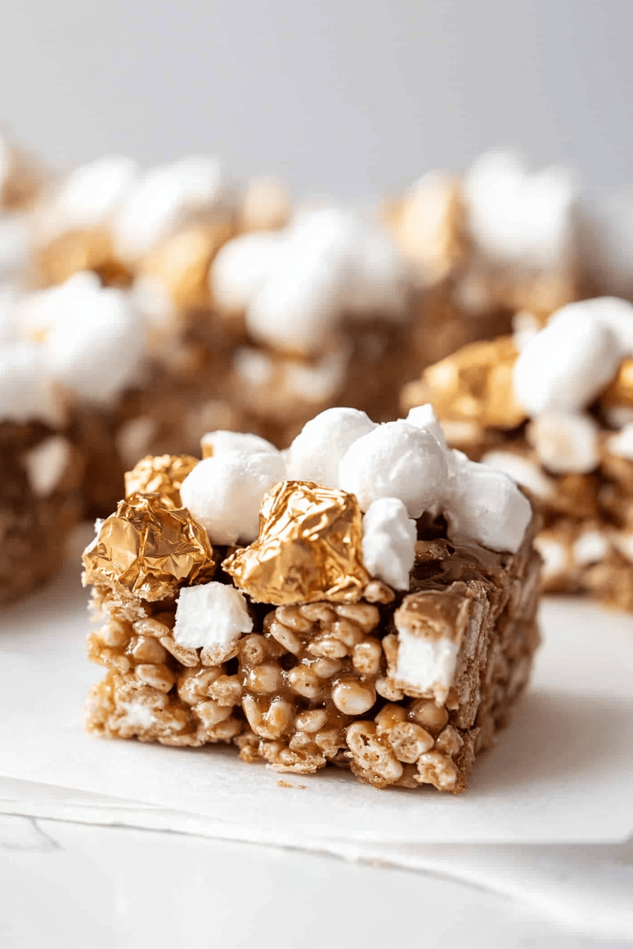 S'mores Rice Krispies Treats final dish beautifully presented and ready to serve