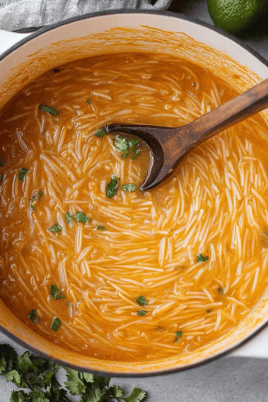 Sopa de Fideo Recipe final dish beautifully presented and ready to serve