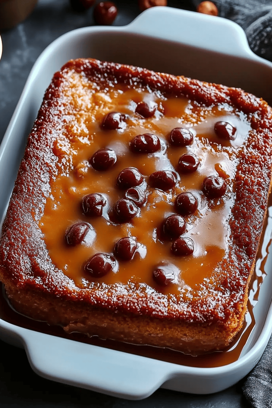 Sticky Toffee Pudding Cake final dish beautifully presented and ready to serve