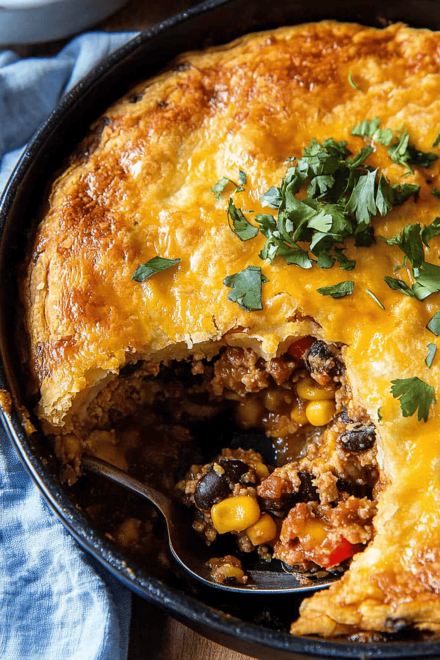 Tamale Pie Recipe final dish beautifully presented and ready to serve