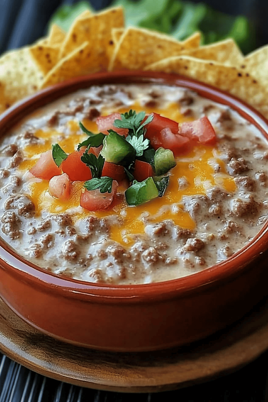 Texas Trash Dip final dish beautifully presented and ready to serve