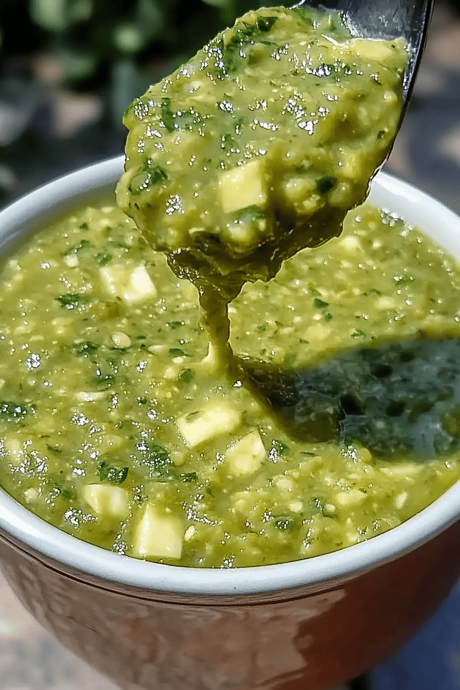 Tomatillo-Avocado Salsa ingredients organized and measured on kitchen counter