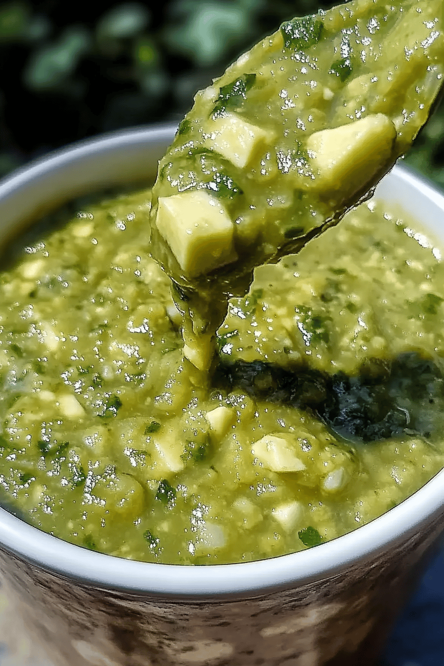 Tomatillo-Avocado Salsa final dish beautifully presented and ready to serve