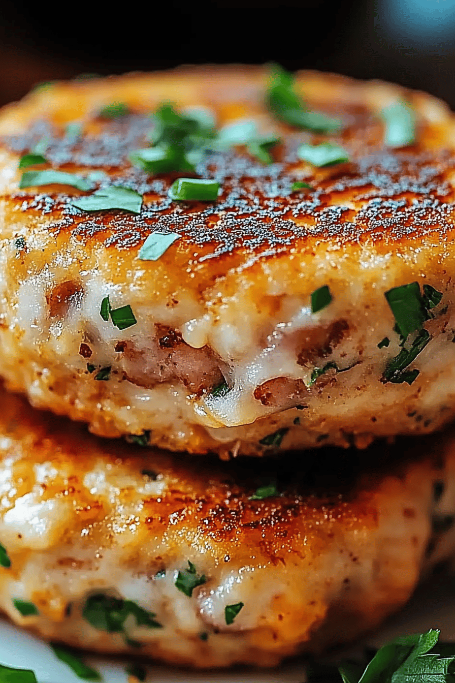 Tuna Melt Patties final dish beautifully presented and ready to serve