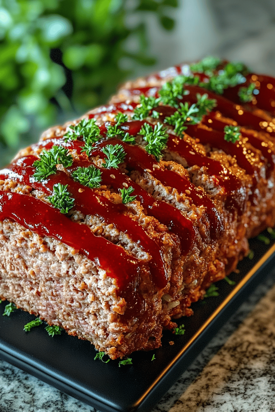Turkey Meatloaf Recipe final dish beautifully presented and ready to serve