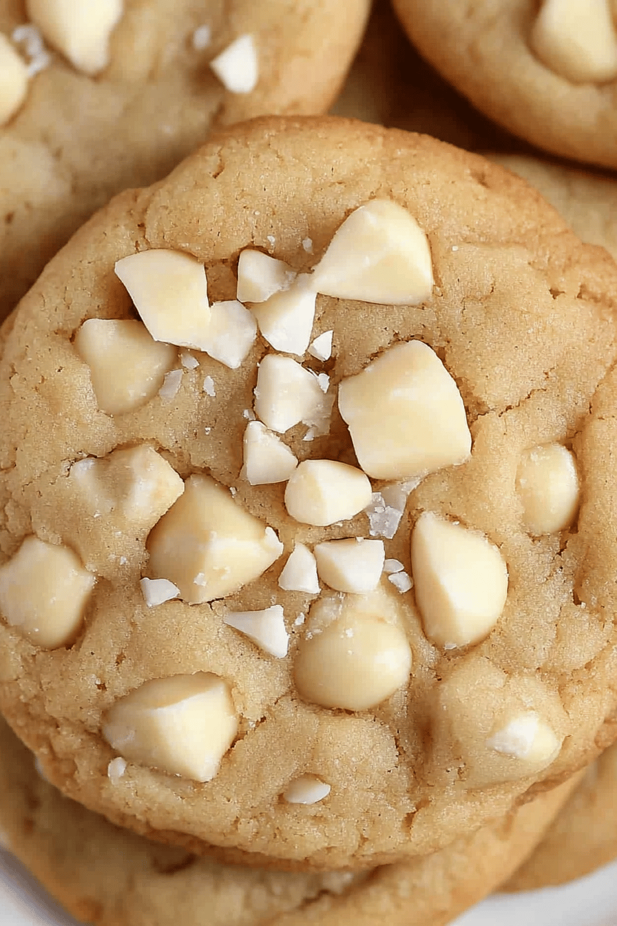 White Chocolate Macadamia Nut Cookies final dish beautifully presented and ready to serve