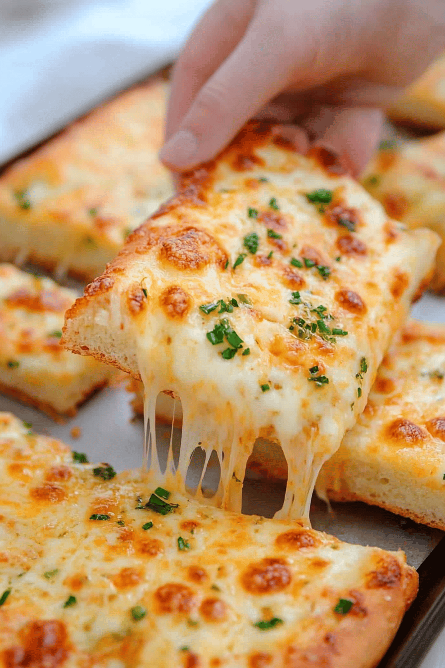 cheesy garlic bread final dish beautifully presented and ready to serve