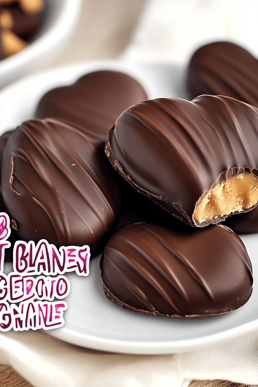 chocolate-covered peanut butter hearts final dish beautifully presented and ready to serve