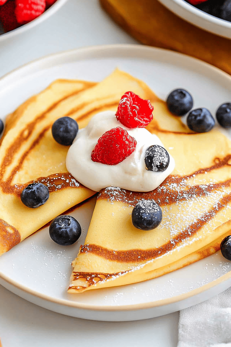 crepes recipe final dish beautifully presented and ready to serve