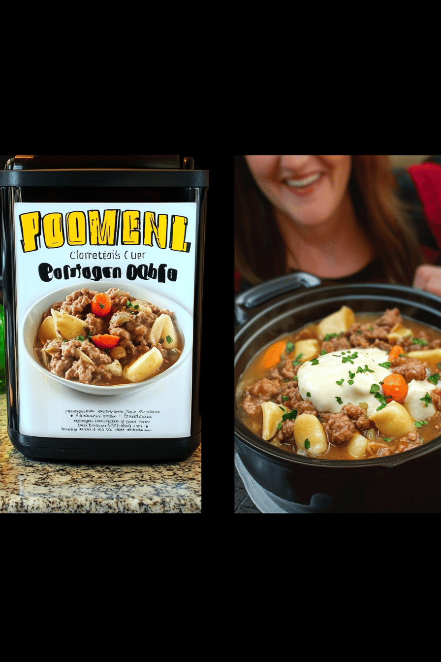 crockpot comfort food ingredients organized and measured on kitchen counter