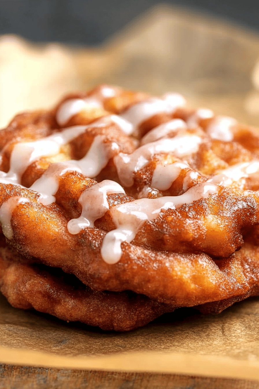 gluten-free apple fritters slice on plate showing perfect texture and swirl pattern