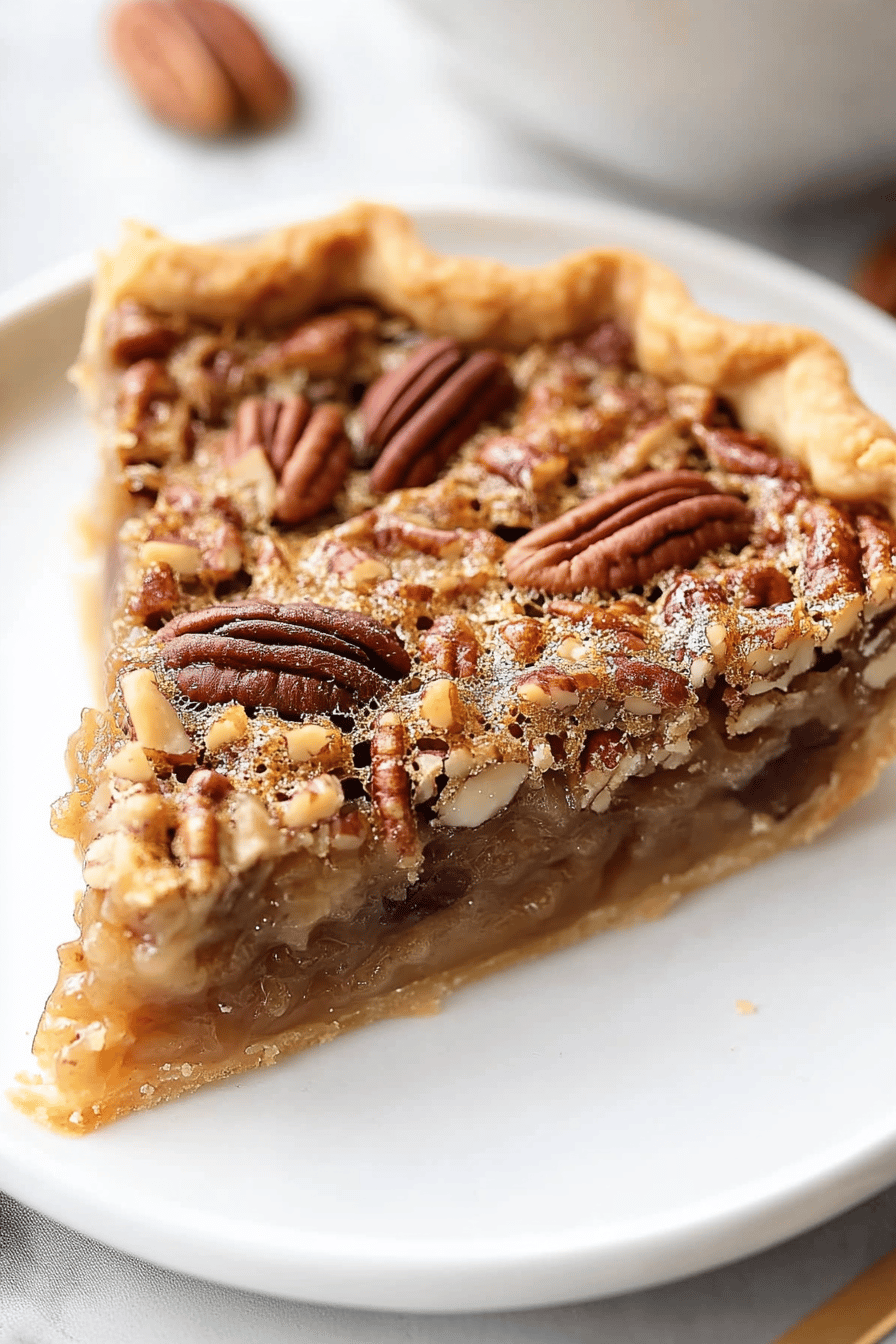 gluten-free pecan pie ingredients organized and measured on kitchen counter