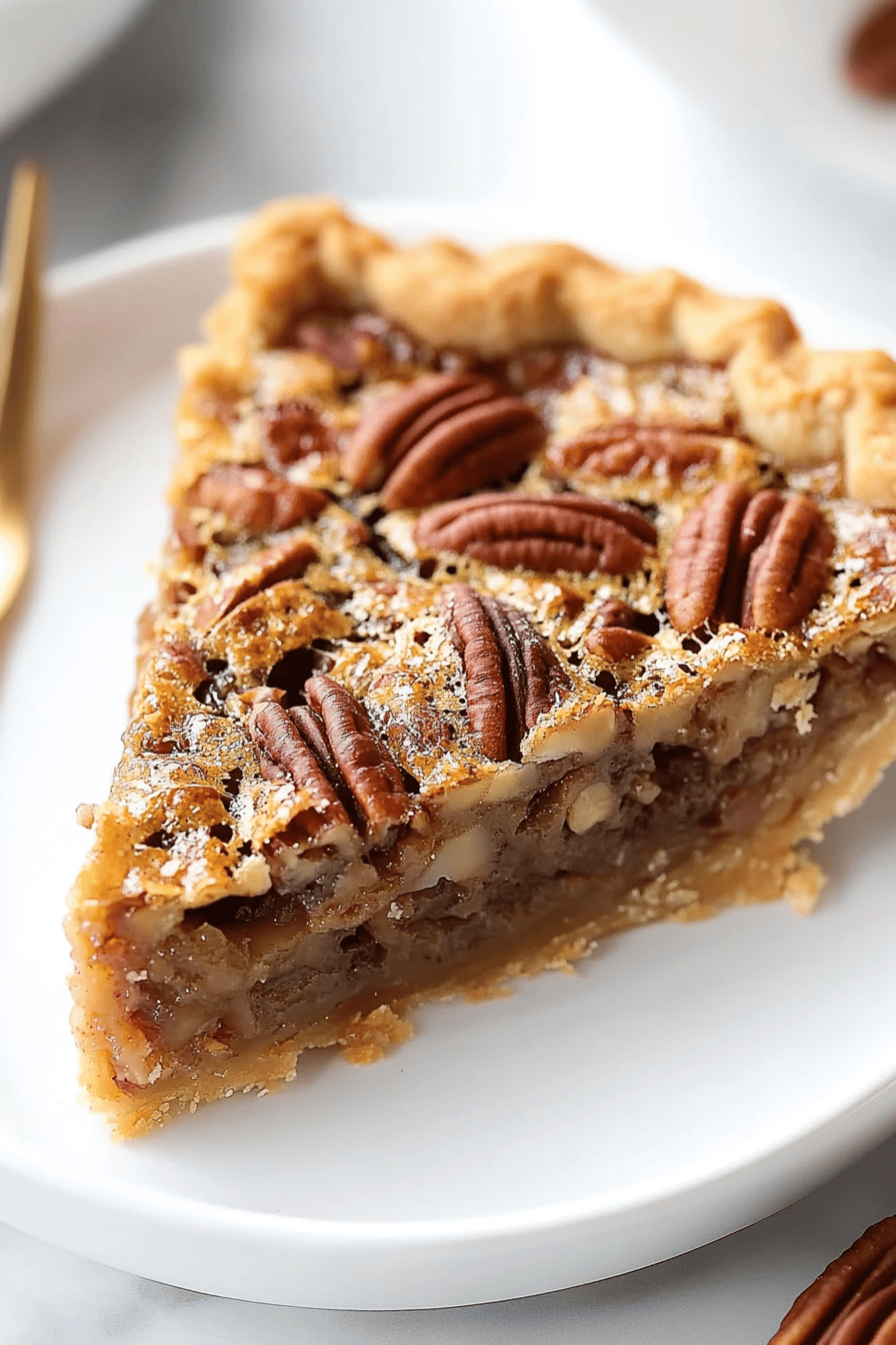 gluten-free pecan pie final dish beautifully presented and ready to serve
