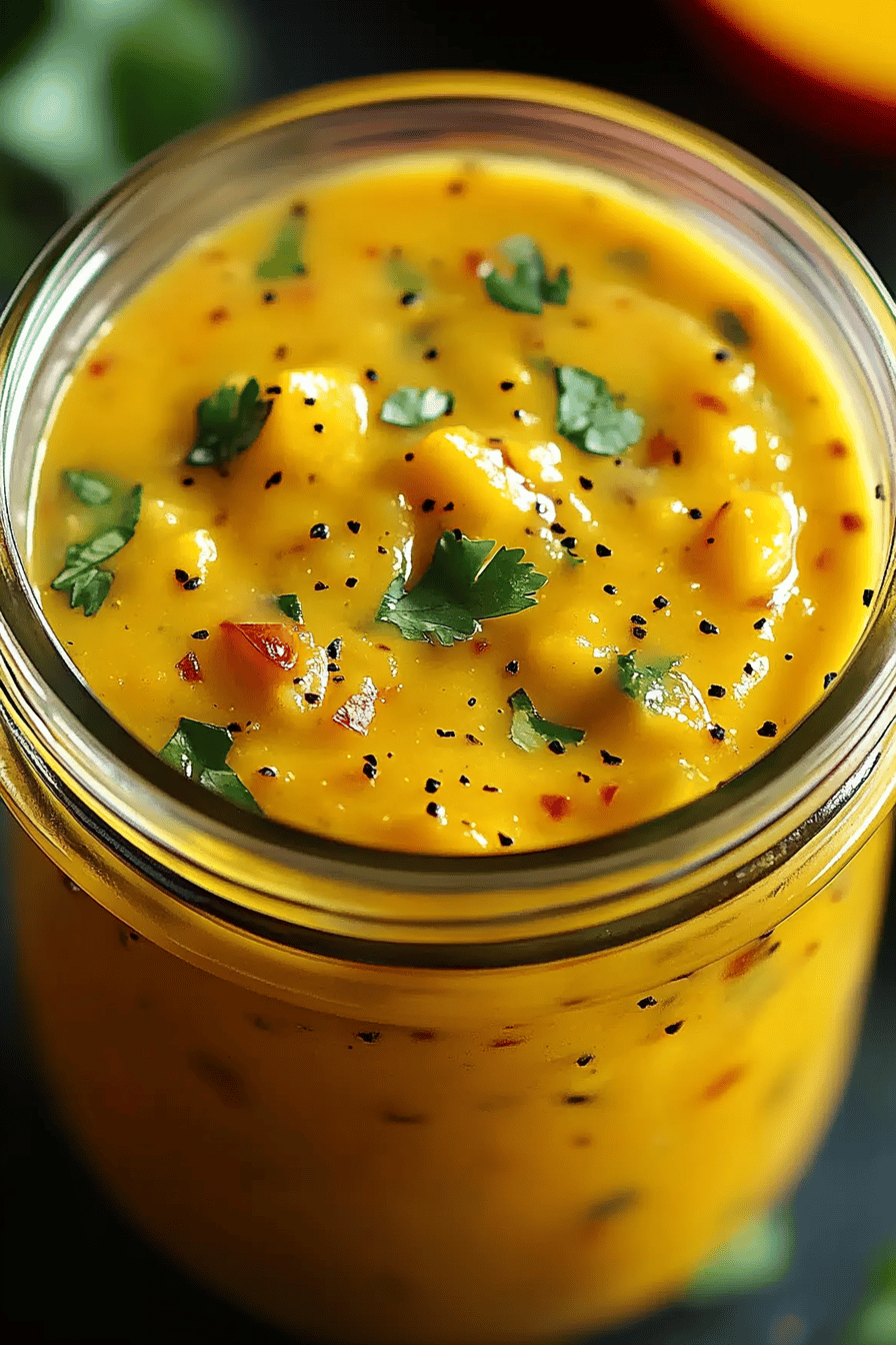 mango dressing final dish beautifully presented and ready to serve