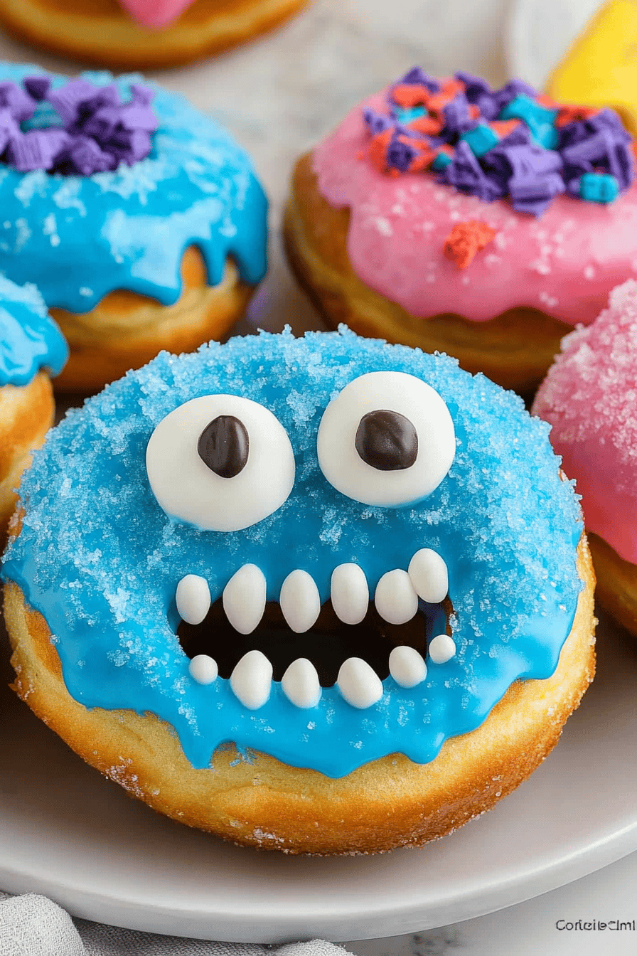monster donuts recipe slice on plate showing perfect texture and swirl pattern