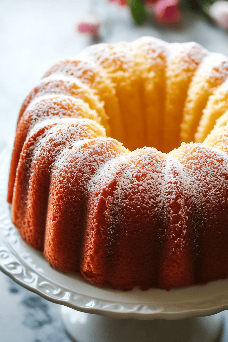 7-Up pound cake ingredients organized and measured on kitchen counter