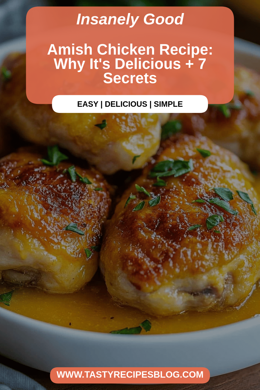 Amish chicken recipe final dish beautifully presented and ready to serve