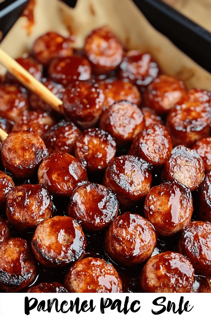 BBQ Sausage Bites ingredients organized and measured on kitchen counter