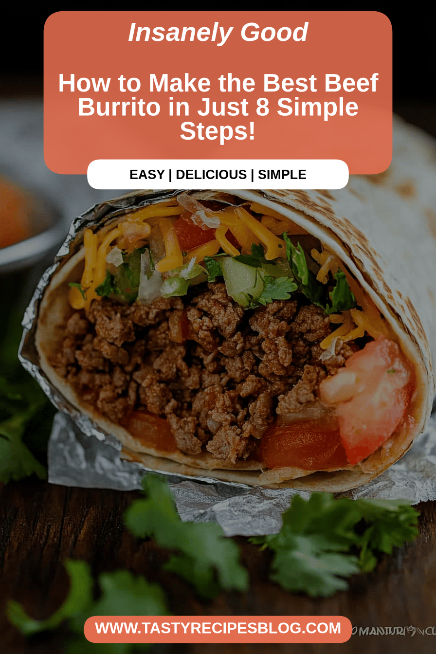 Beef Burrito Recipe final dish beautifully presented and ready to serve