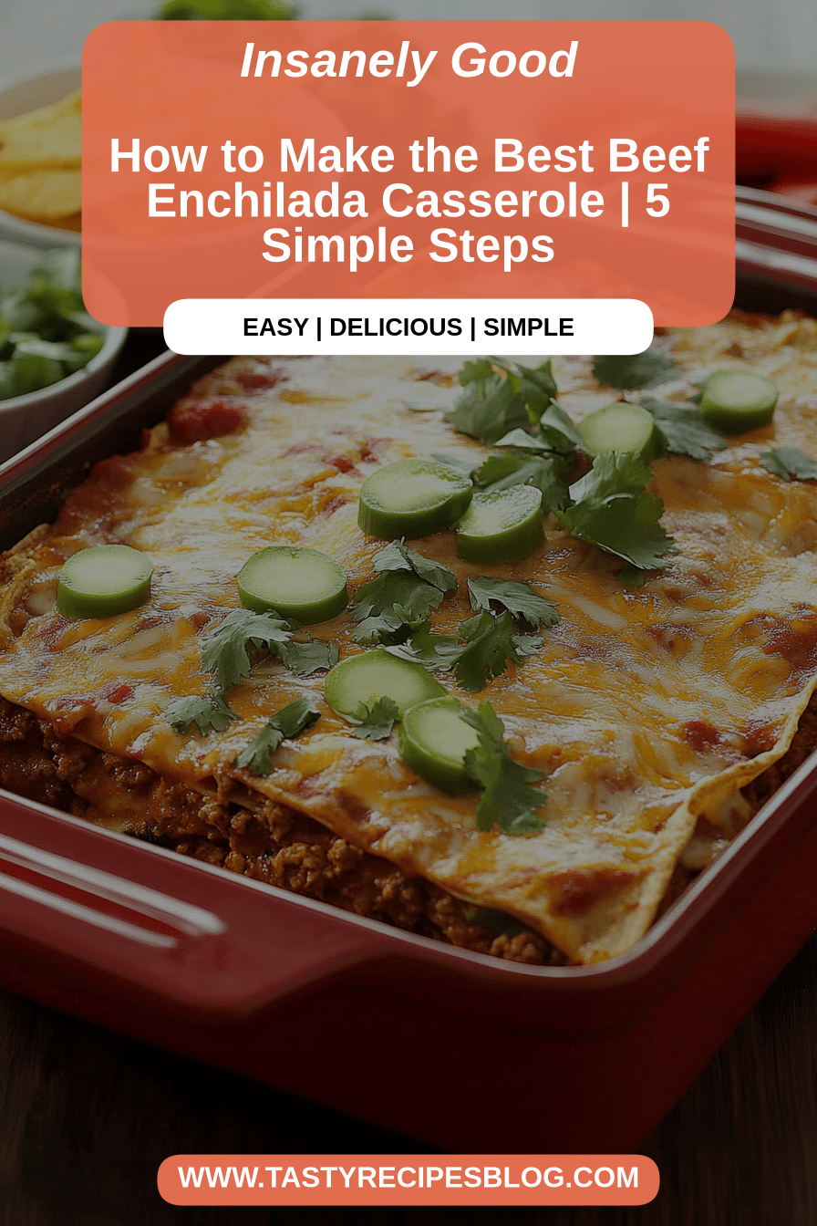 Beef Enchilada Casserole final dish beautifully presented and ready to serve