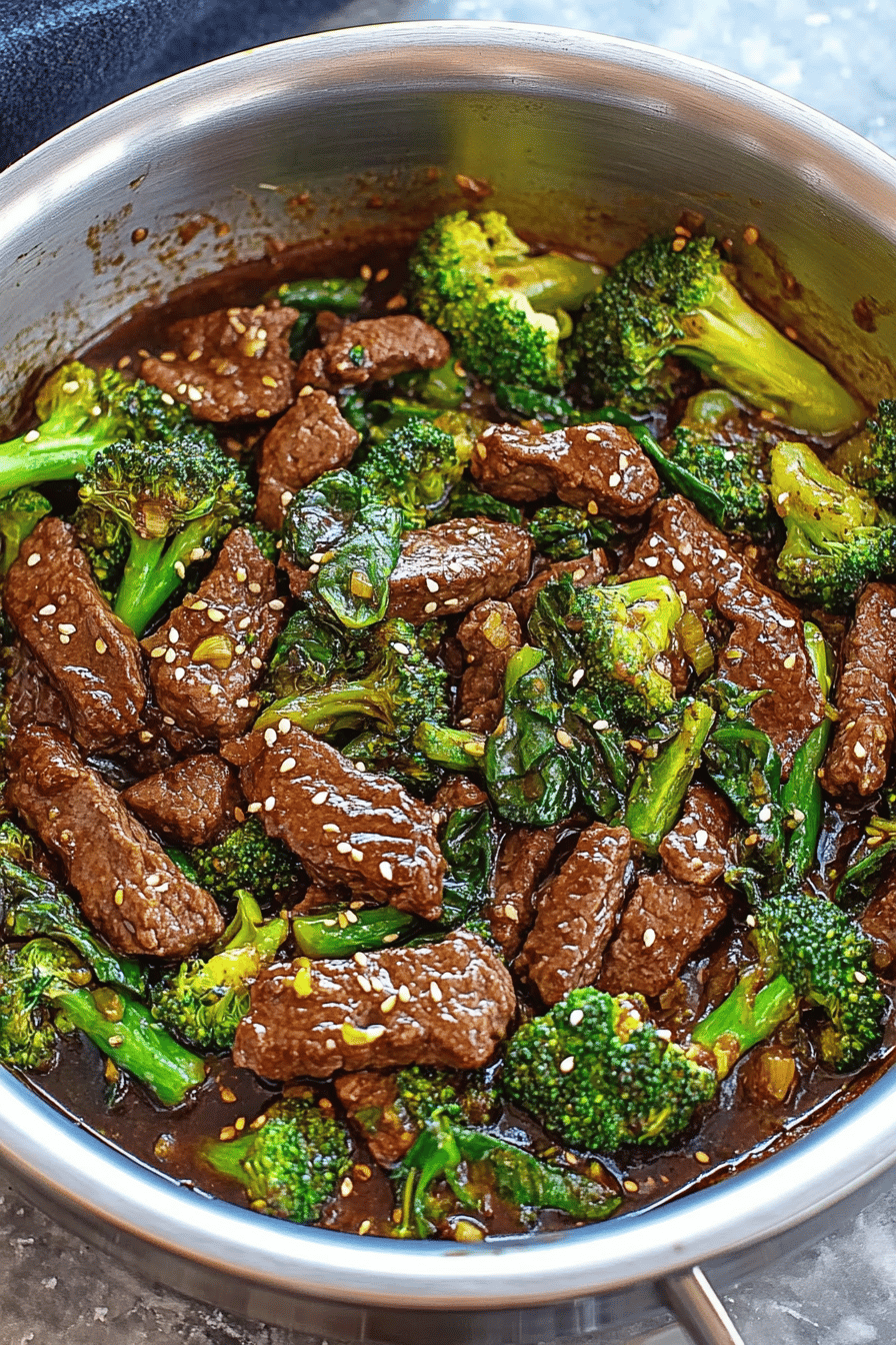 Beef with Broccoli ingredients organized and measured on kitchen counter