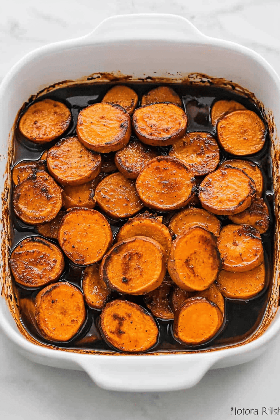 Candied Sweet Potatoes Recipe ingredients organized and measured on kitchen counter