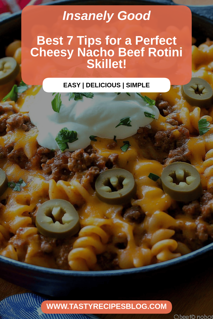 Cheesy Beef Rotini final dish beautifully presented and ready to serve