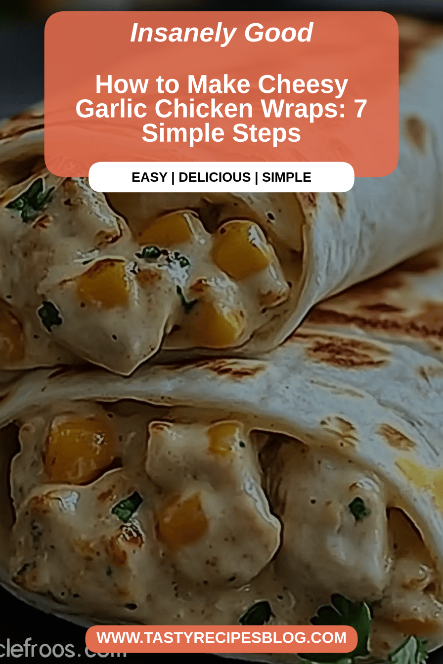 Cheesy Garlic Chicken Wraps final dish beautifully presented and ready to serve