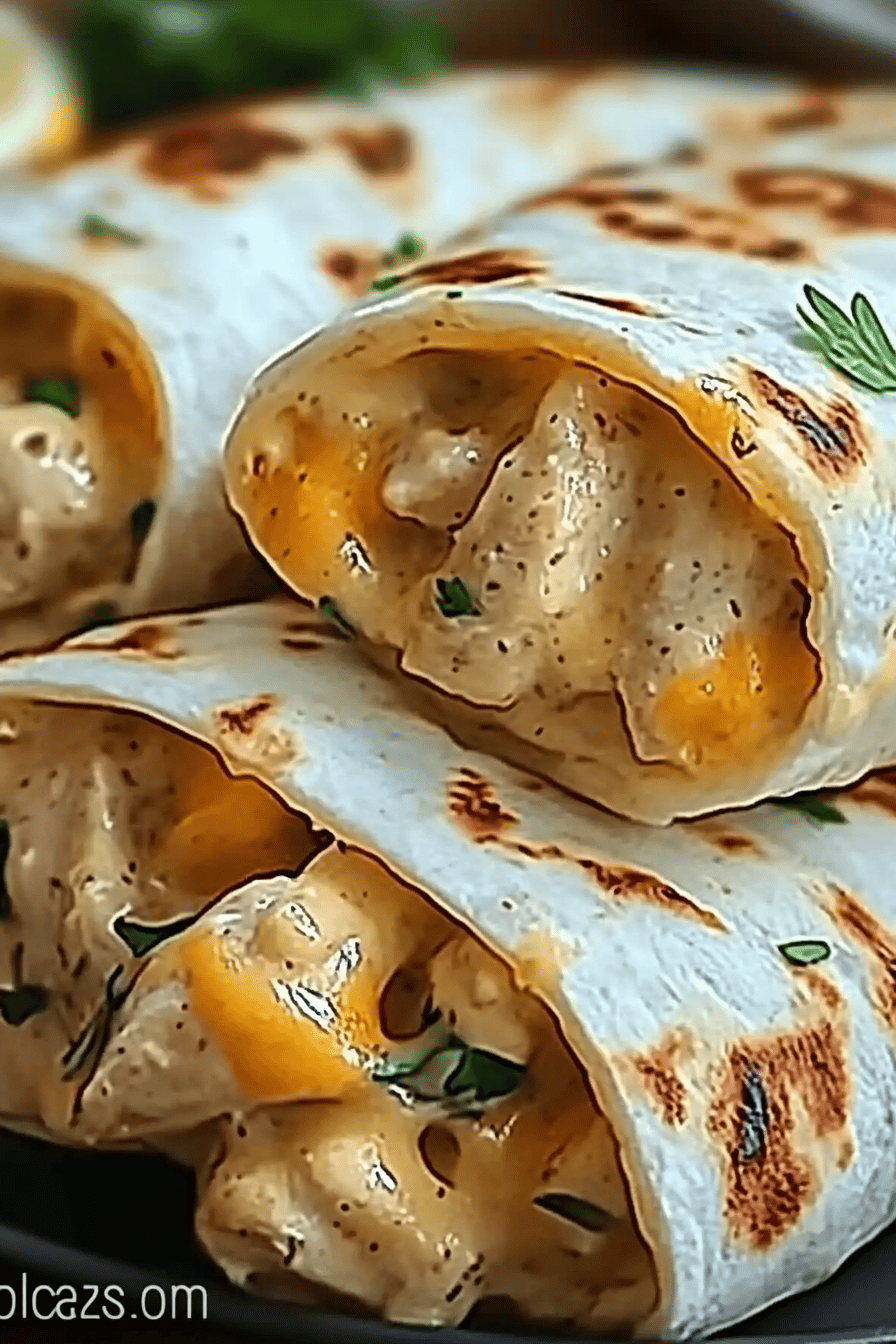 Cheesy Garlic Chicken Wraps