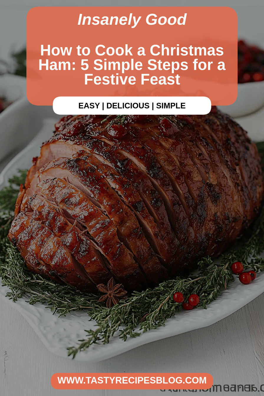Christmas Ham Recipe final dish beautifully presented and ready to serve
