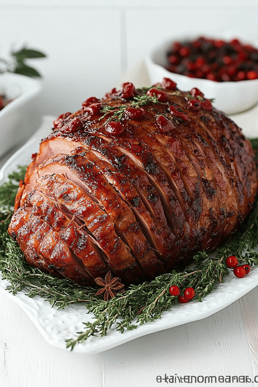 Christmas Ham Recipe ingredients organized and measured on kitchen counter
