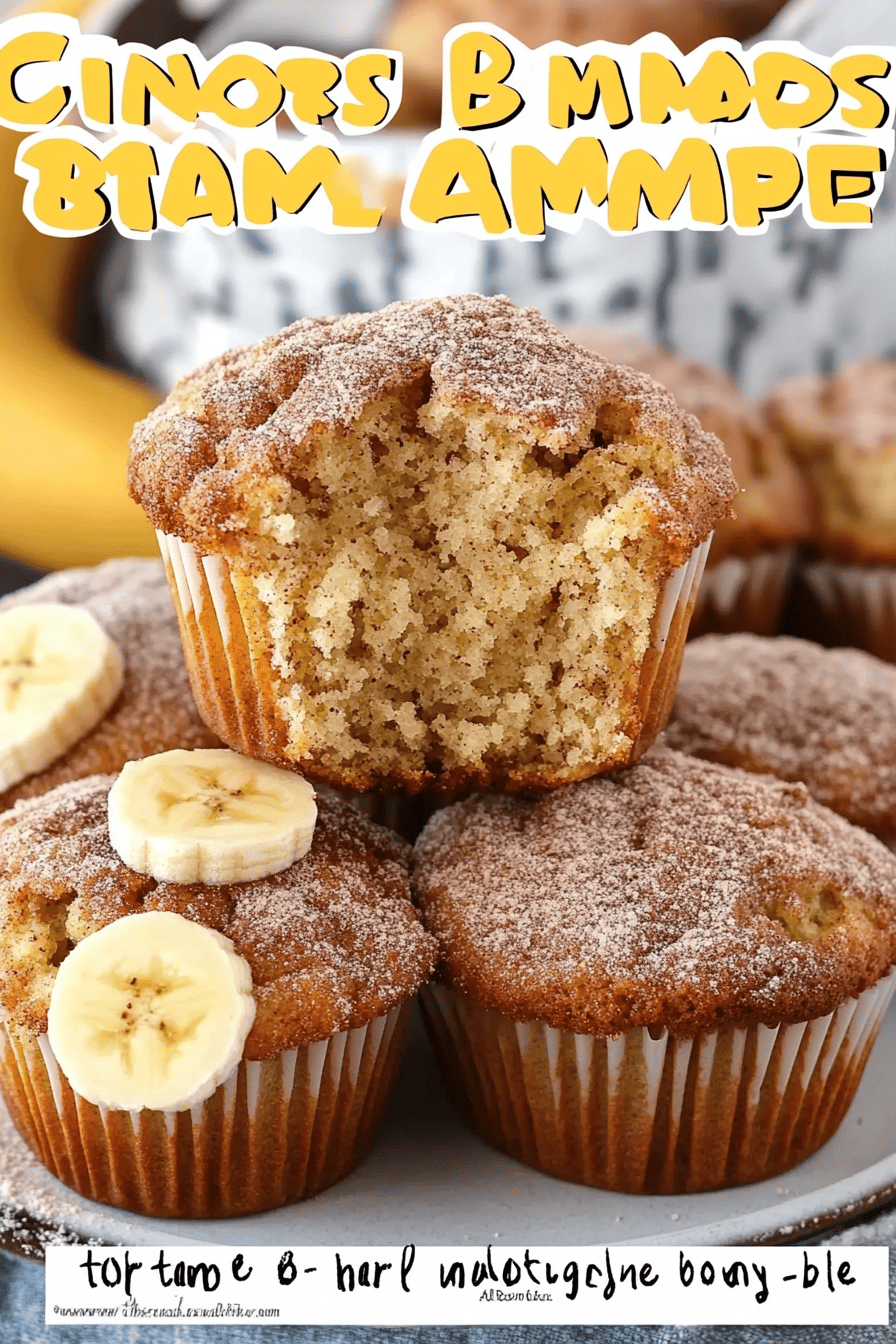 Cinnamon Banana Bread Muffins slice on plate showing perfect texture and swirl pattern