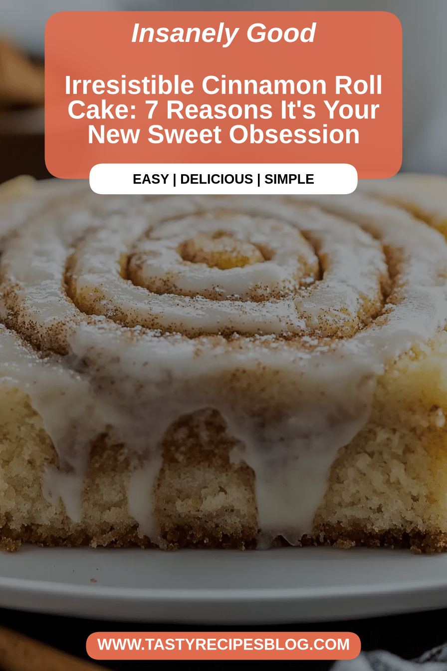 Cinnamon Roll Cake final dish beautifully presented and ready to serve