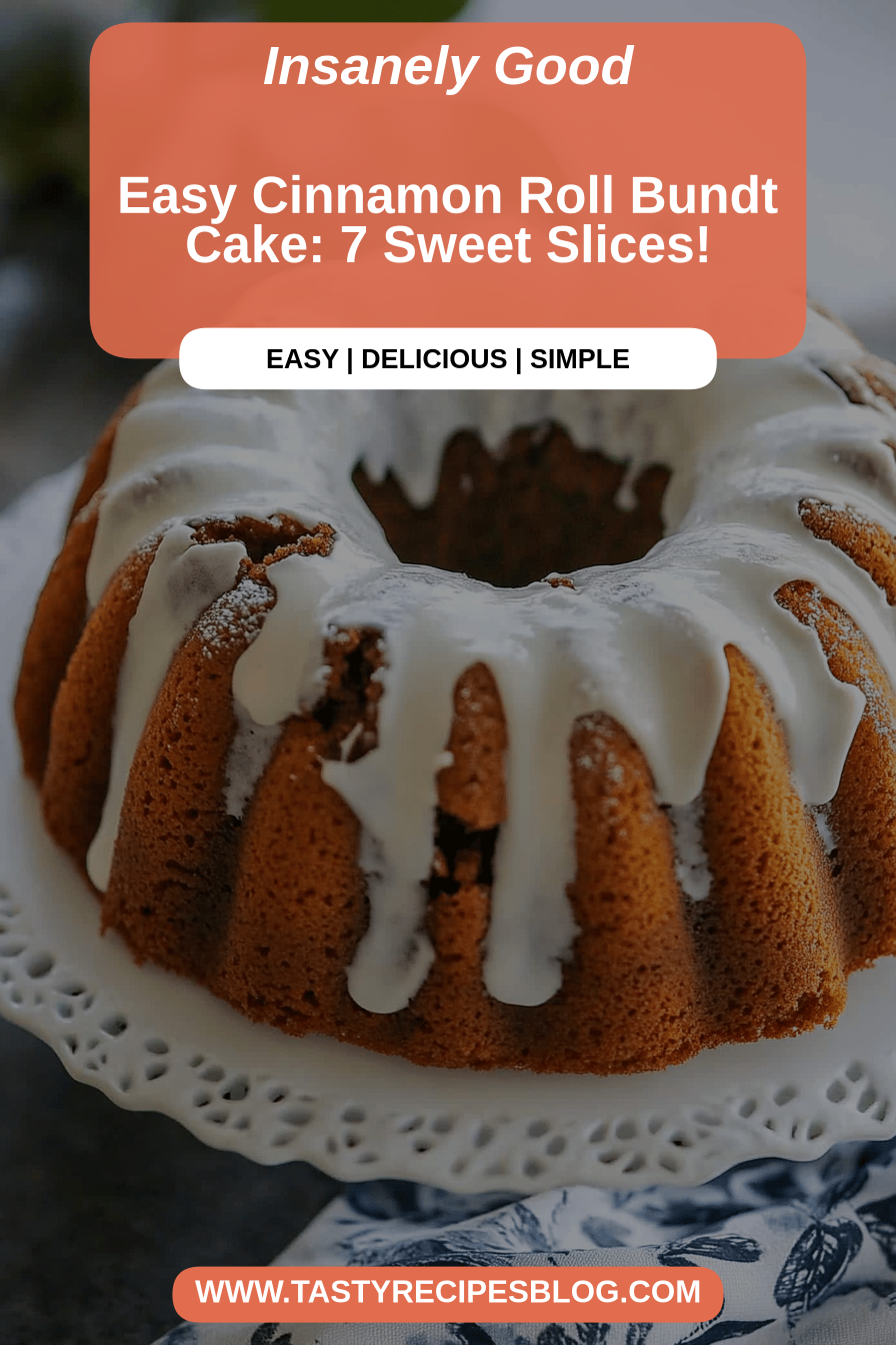 Cinnamon roll bundt cake final dish beautifully presented and ready to serve