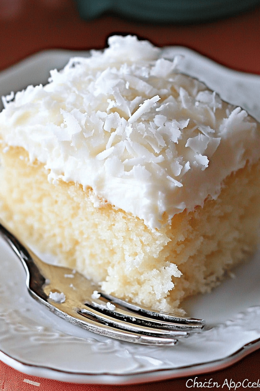 Coconut Cream Cake Recipe ingredients organized and measured on kitchen counter