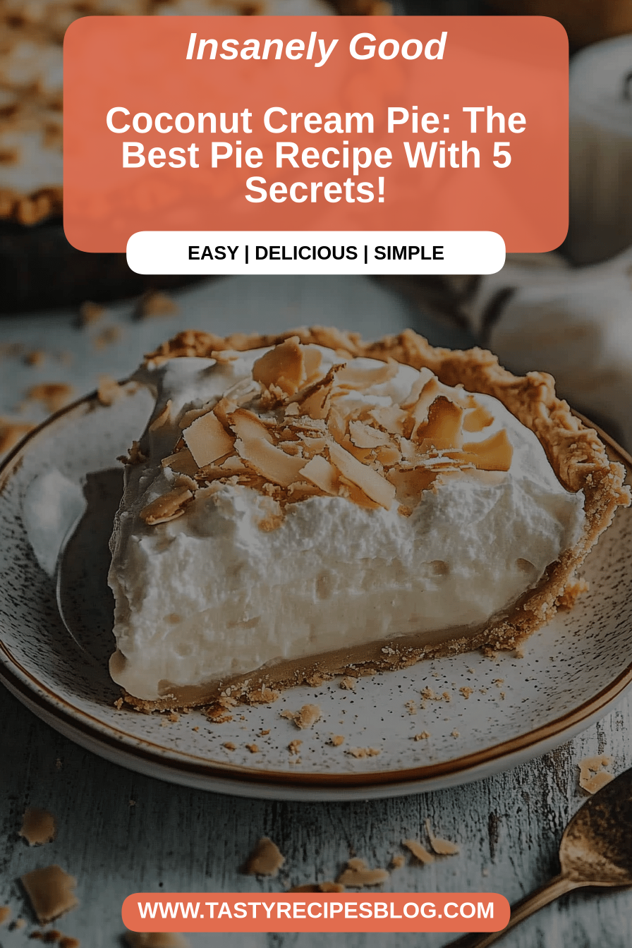 Coconut cream pie final dish beautifully presented and ready to serve